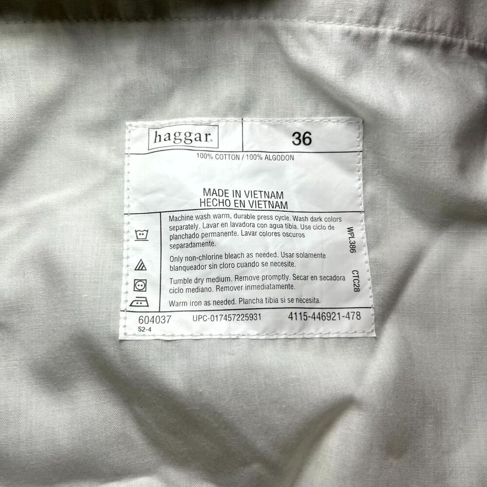 NWT HAGGAR Classic Cargo Shorts Double Pleat Beige Khaki 100% Cotton Size 36W - Picture 9 of 11